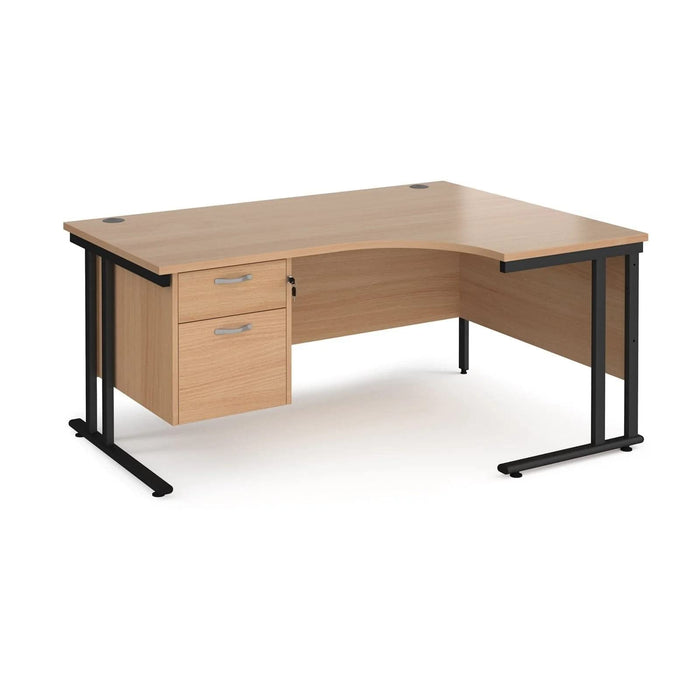 Dams International Right Hand Ergonomic Desk MC18ERP2KWH 1,800 x 1,200 x 725 x 800 - 990 mm