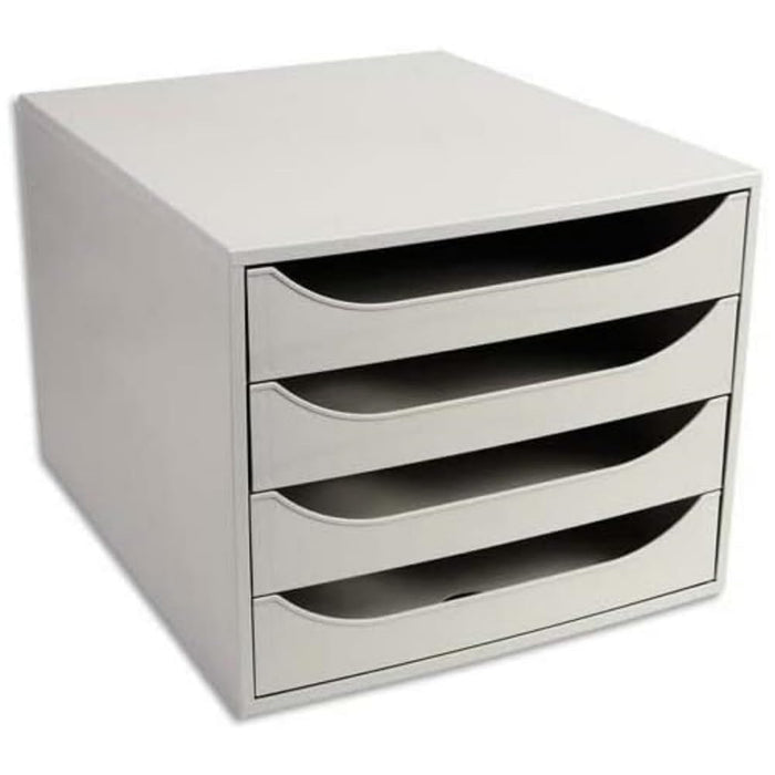 Exacompta Drawer Unit with 4 Drawers EcoBox Plastic Light Grey 28.4 x 34.8 x 23.4 cm