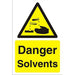 Warning Sign Solvents Fluted Board 30 x 20 cm