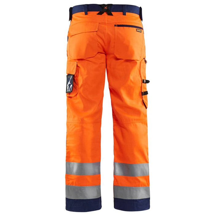 BLÅKLÄDER Trousers 15661811 Cotton, PL (Polyester) Orange, Navy Blue Size 38R