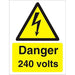 Warning Sign 243 Volts Vinyl 20 x 15 cm