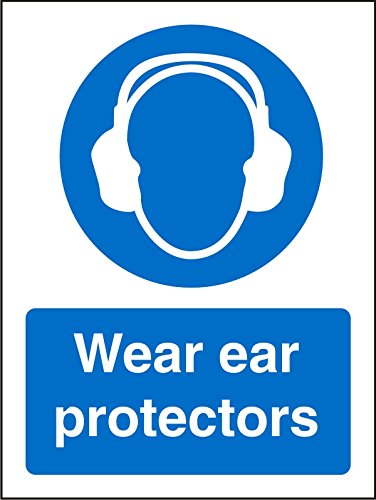 Mandatory Sign Wear Ear Protectors Vinyl Blue, White 30 x 20 cm