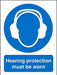 Mandatory Sign Hearing Protection vinyl Blue, White 30 x 20 cm