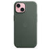 Apple - Back cover for mobile phone - MagSafe compatibility - microtwill, FineWoven - evergreen - for iPhone 15