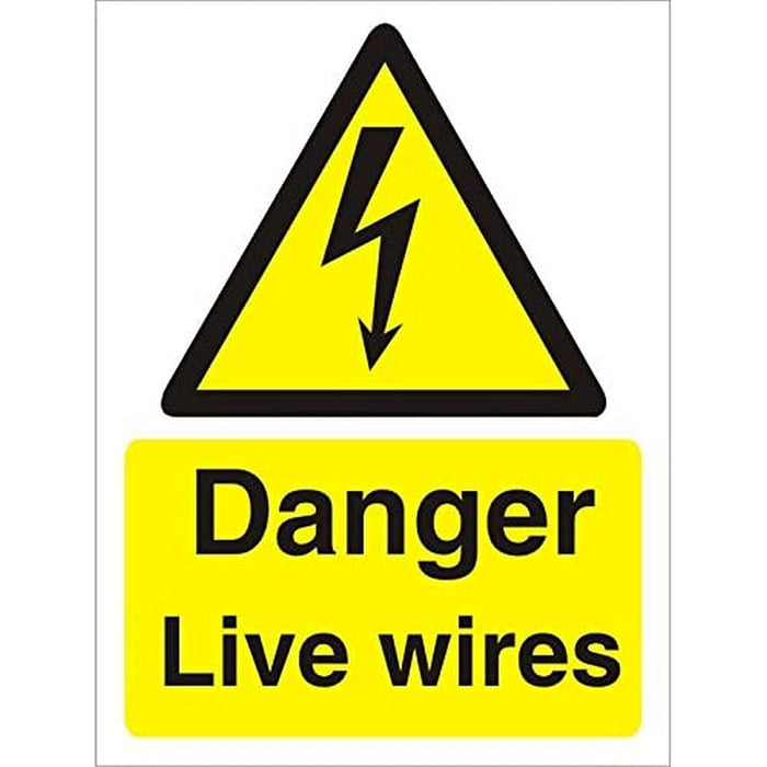 Warning Sign Live Wires Plastic 20 x 15 cm