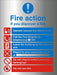 Fire Action Sign Aluminium 30 x 21 cm