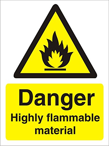 Warning Sign Highly Flammable Vinyl 20 x 15 cm