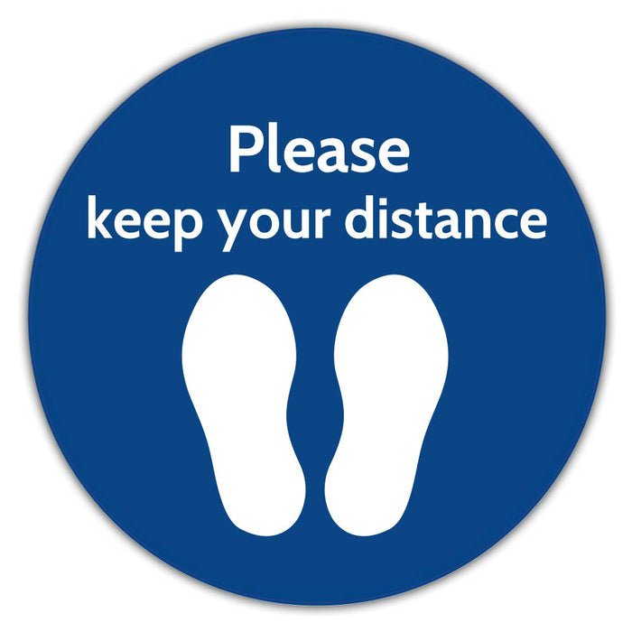 Trodat Floor Sticker Keep Your Distance Vinyl Blue Circle 40 x 40 cm