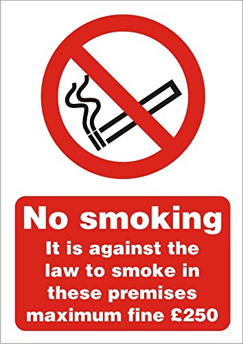 Prohibition Sign Against the Law to Smoke on these Premises A4 Vinyl 21 x 29.7 cm