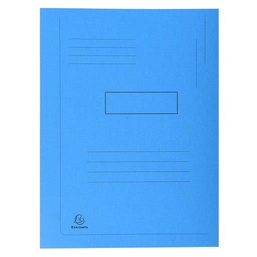 Exacompta 2 Flap Folder 445006E A4 Bright Blue Cardboard 24 x 32 cm Pack of 50