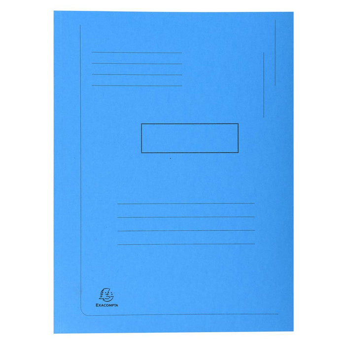 Exacompta 2 Flap Folder 445006E A4 Bright Blue Cardboard 24 x 32 cm Pack of 50