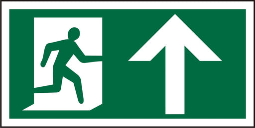 Fire Exit Sign with Up Arrow Plastic 15 x 30 cm