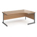 Right Hand Ergonomic Desk with Beech Coloured MFC Top and Graphite Frame Cantilever Legs Contract 25 1800 x 1200 x 725 mm