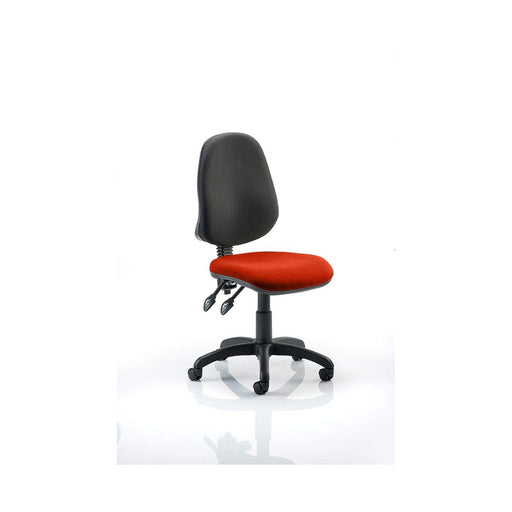 Dynamic Permanent Contact Backrest Task Operator Chair Without Arms Eclipse Plus II Black Back, Tabasco Red Seat High Back