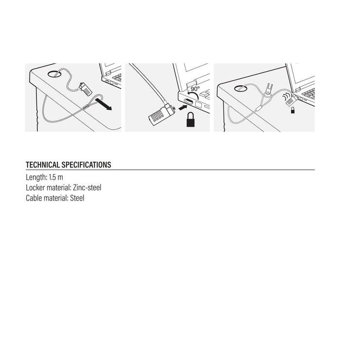 ACT Notebook Lock AC9015 Grey