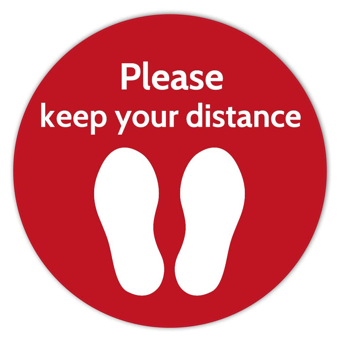 Trodat Floor Sticker Keep Your Distance Vinyl Red Circle 40 x 40 cm