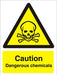 Warning Sign Dangerous Chemicals Plastic 40 x 30 cm