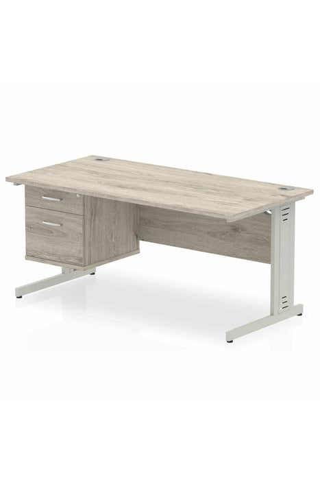 dynamic Ergonomic Desk Impulse MIRDW16FP2GRY Grey Oak 1600 mm x 800 mm x 730 mm