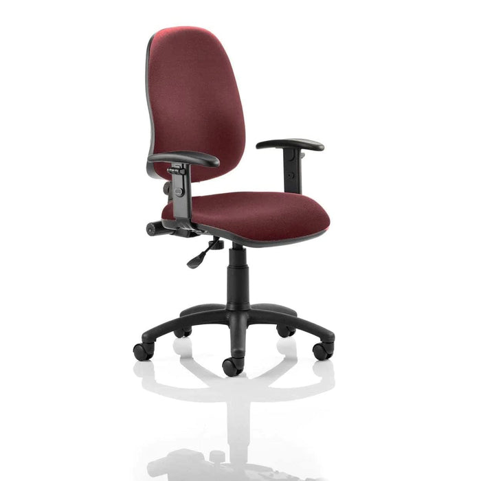 Dynamic Permanent Contact Backrest Task Operator Chair Height Adjustable Arms Eclipse I Ginseng Chilli Seat Without Headrest High Back