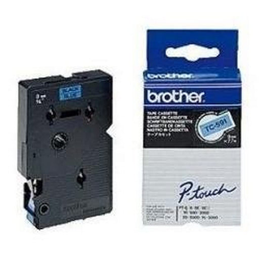 Brother TC591 - 9 mm x black on blue - laminated tape - for P-Touch PT-2000, PT-3000, PT-500, PT-5000, PT-8E