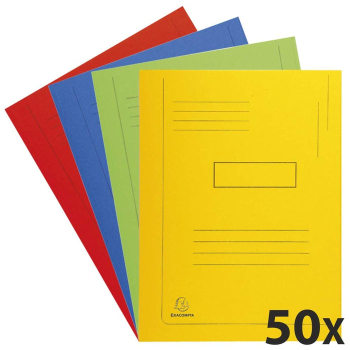 Exacompta 2 Flap Folder 445000E A4 Assorted Cardboard 24 x 0.2 x 31.5 cm Pack of 50