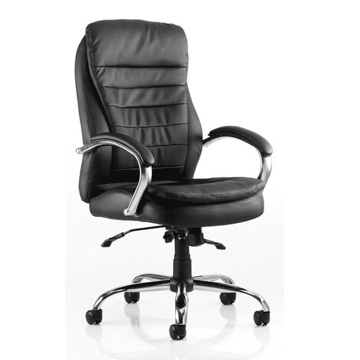 Executive Chair Rocky Black Leather High Back With Arms