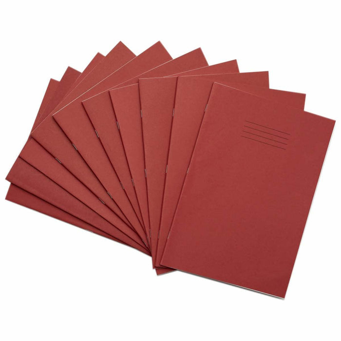 Rhino 13 x 9 A4+ Oversized Exercise Book 40 Page 7mm Squared Red (Pack 100) - VDU024-310-4