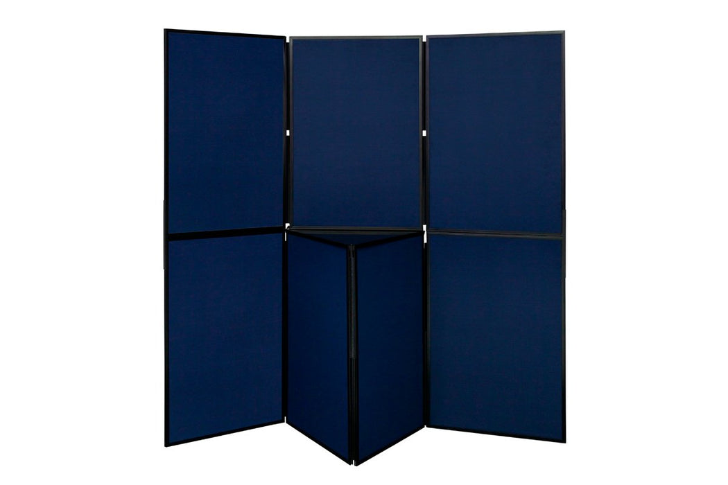 Bi-Office Exhibition System Floor Standing Display Board 7 Panel DSP330517 Plastic 600 x 900 x 110mm Blue, Grey