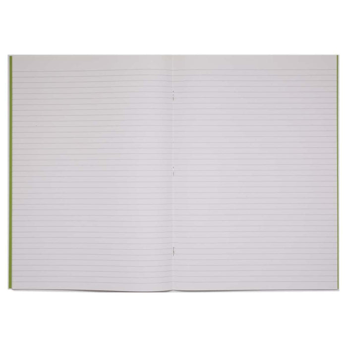 Rhino 13 x 9 A4+ Oversized Exercise Book 40 Page Ruled 8mm Light Green (Pack 100) - VDU024-120-2