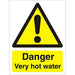 Warning Sign Very Hot Water Plastic 7.5 x 5 cm