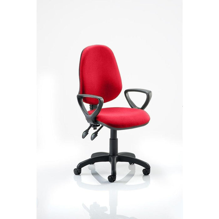 Dynamic Permanent Contact Backrest Task Operator Chair Loop Arms Eclipse II Ginseng Chilli Seat Without Headrest High Back