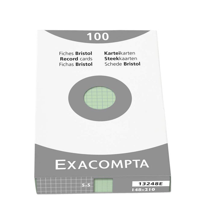 Exacompta Index Cards 13248E A5 Green 15 x 21.2 x 2.5 cm