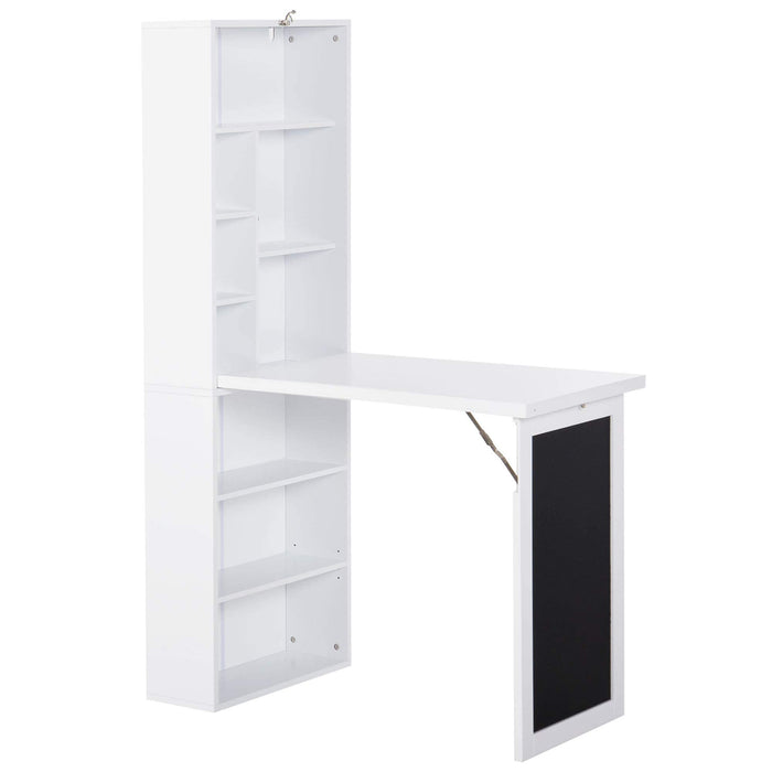 HOMCOM Desk with Shelves White 510 x 1,530 mm