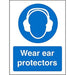 Mandatory Sign Wear Ear Protectors Plastic Blue, White 30 x 20 cm