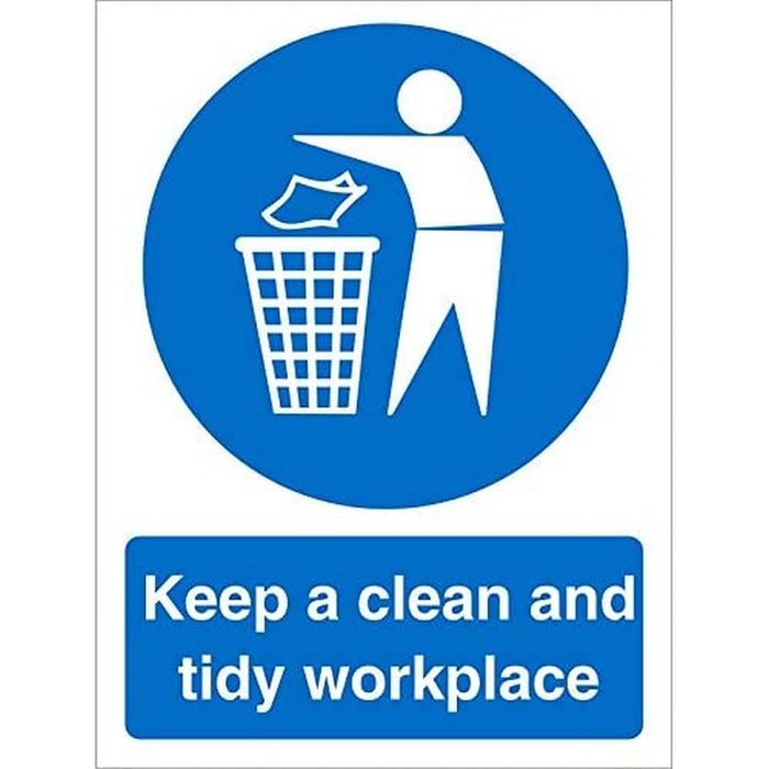 Mandatory Sign Tidy Workplace Plastic 30 x 20 cm