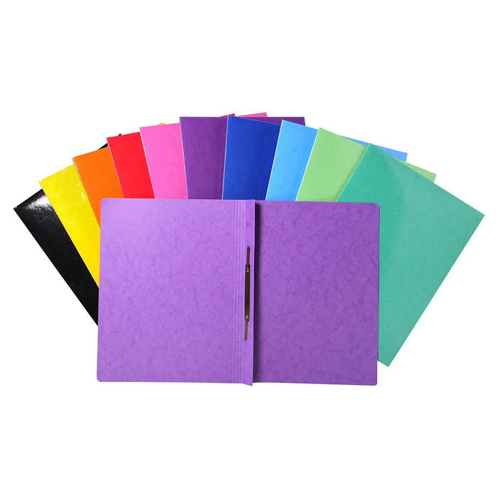 Exacompta Iderama Flat Bar Folder 380812B Glossy coated card 24 (W) x 32 (H) cm Purple 2 Packs of 5