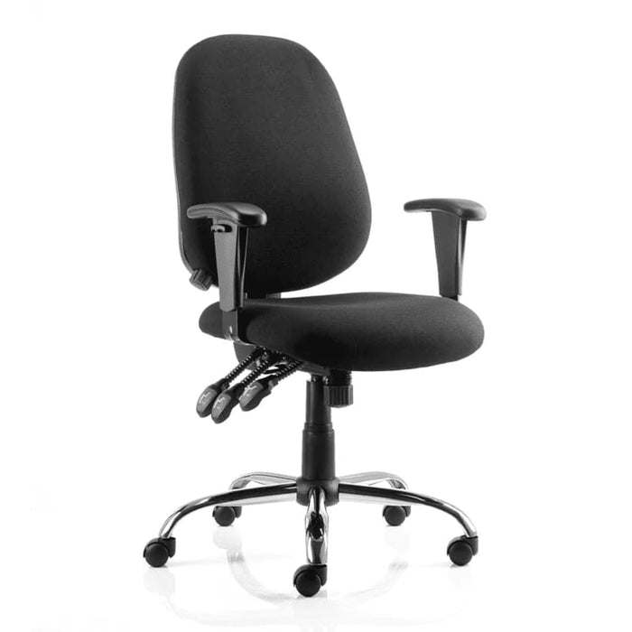 Dynamic Independent Seat & Back Task Operator Chair Height Adjustable Arms Lisbon Maringa Teal Seat Without Headrest High Back