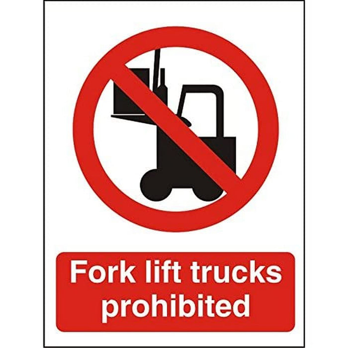 Prohibition Sign No Fork Lift Plastic 30 x 20 cm