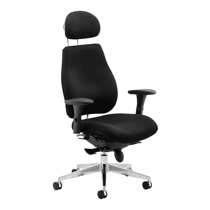 Dynamic Permanent Contact Backrest Posture Chair Removable Arms Chiro Plus Ergo Black Seat Without Headrest High Back