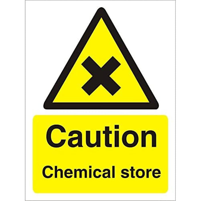 Warning Sign Chemical Store Vinyl 30 x 20 cm