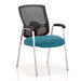 Dynamic Visitor Chair Fixed Armrest Portland Seat Maringa Teal Fabric