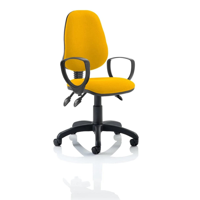 Dynamic Independent Seat & Back Task Operator Chair Loop Arms Eclipse Plus III Senna Yellow Seat High Back