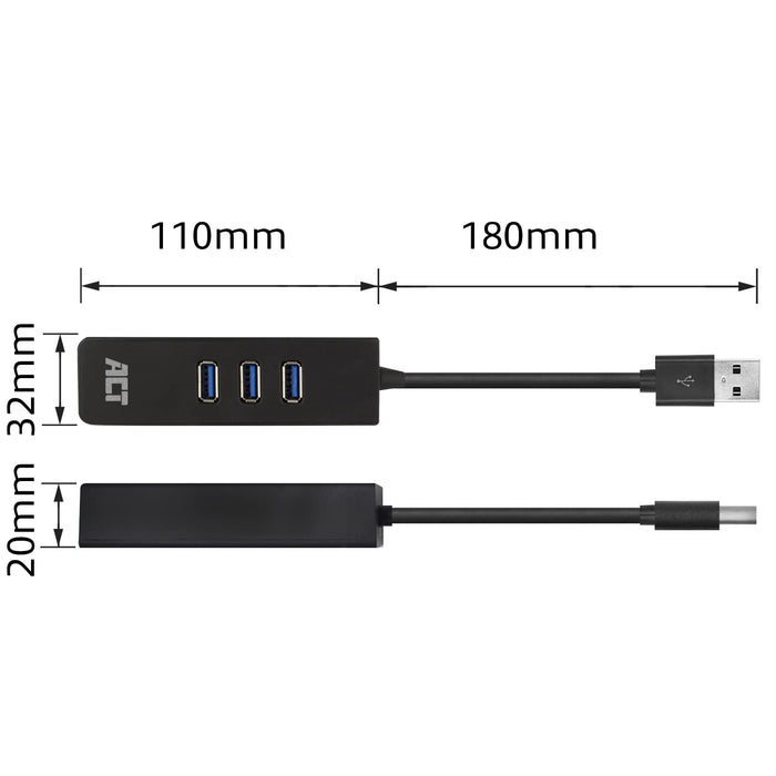 ACT Usb Hub AC6310 3 Usb, 1 Rj45