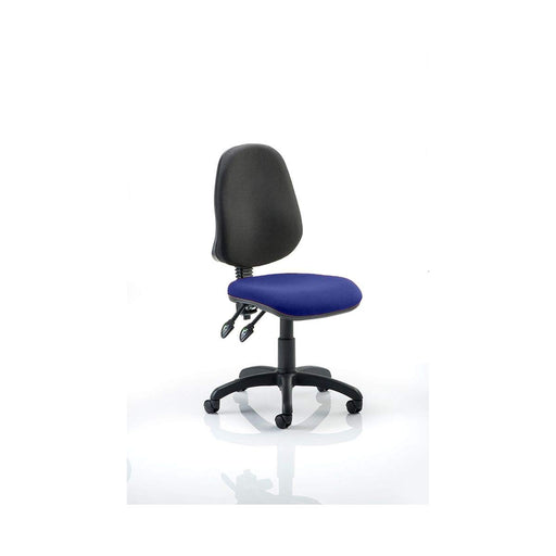 Dynamic Permanent Contact Backrest Task Operator Chair Without Arms Eclipse Plus II Stevia Blue Seat Without Headrest High Back