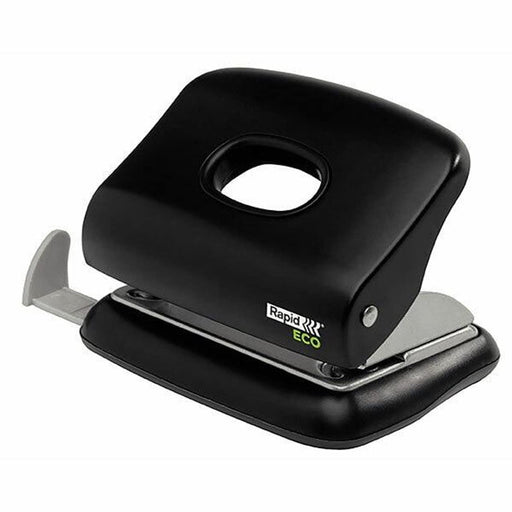 Rapid ECO 2 Hole Punch 24845300 CO2 Neutral 74% Recycled Plastic 20 Sheets Black