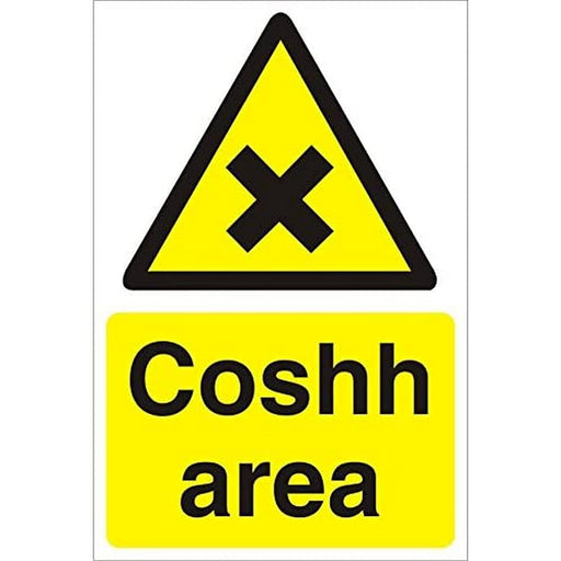 Warning Sign Coshh Area Fluted Board 30 x 20 cm