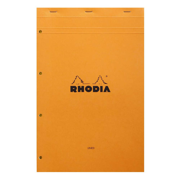 Rhodia Legal Pad 119660C A4 Ruled Stapled Top Bound Cardboard Hardback Yellow Perforated 80 Pages