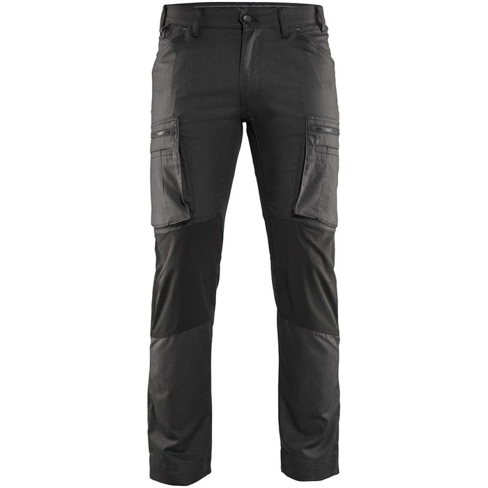 BLÅKLÄDER Trousers 14591845 Cotton, PL (Polyester) Grey, Black Size 32R