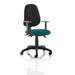 Dynamic Independent Seat & Back Task Operator Chair Height Adjustable Arms Eclipse Plus III Black Back, Maringa Teal Seat High Back