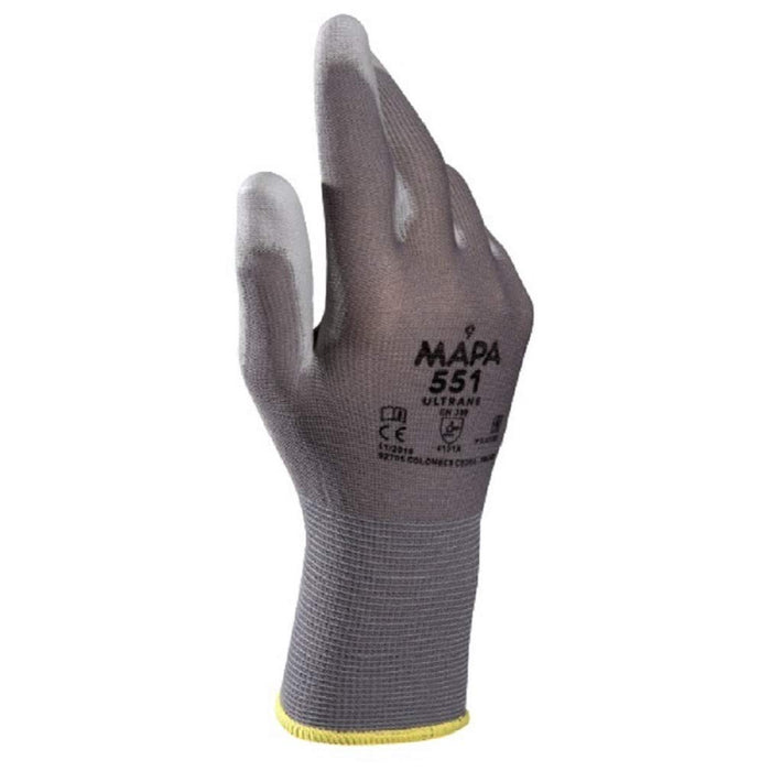 Mapa Professional Ultrane 551 Non-Disposable Handling Gloves PP (Polypropylene) Size 9 Grey